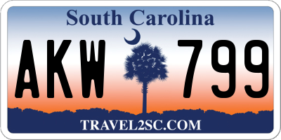 SC license plate AKW799