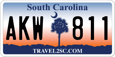 SC license plate AKW811