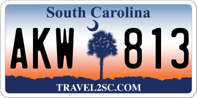 SC license plate AKW813