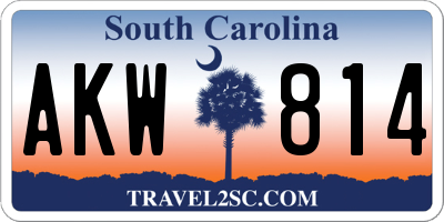 SC license plate AKW814