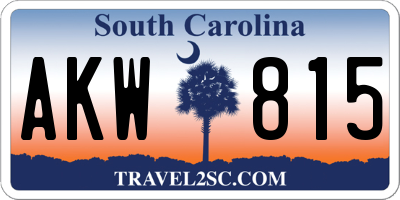SC license plate AKW815