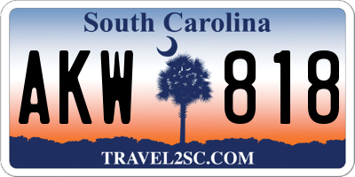 SC license plate AKW818