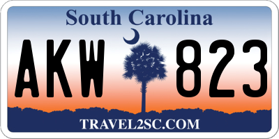 SC license plate AKW823