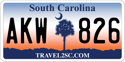 SC license plate AKW826