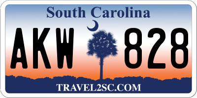SC license plate AKW828
