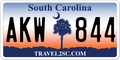 SC license plate AKW844