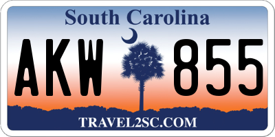 SC license plate AKW855