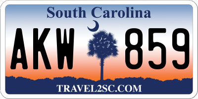 SC license plate AKW859