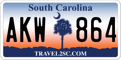 SC license plate AKW864