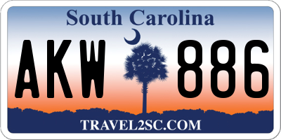 SC license plate AKW886