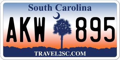 SC license plate AKW895