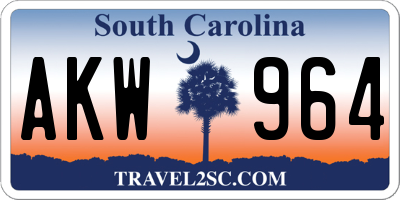 SC license plate AKW964