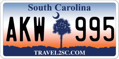 SC license plate AKW995