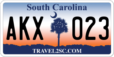 SC license plate AKX023