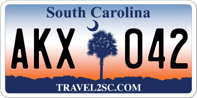 SC license plate AKX042