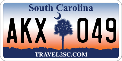 SC license plate AKX049