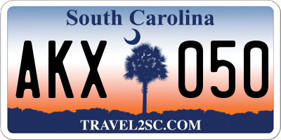 SC license plate AKX050