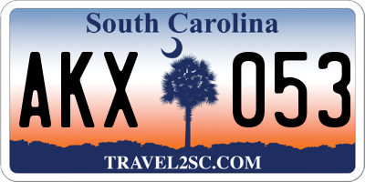 SC license plate AKX053