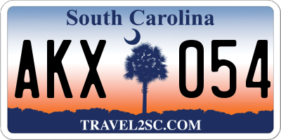 SC license plate AKX054