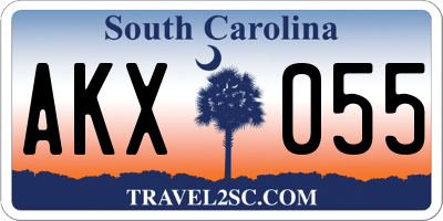 SC license plate AKX055