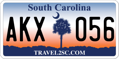 SC license plate AKX056