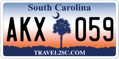 SC license plate AKX059