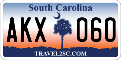 SC license plate AKX060