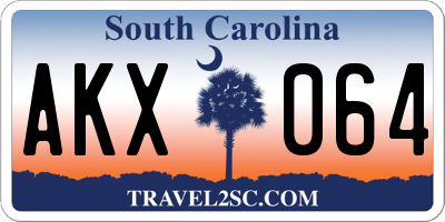 SC license plate AKX064