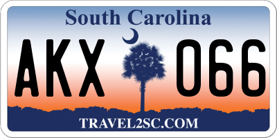 SC license plate AKX066