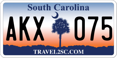 SC license plate AKX075
