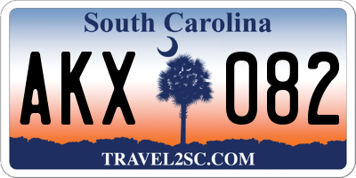 SC license plate AKX082