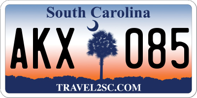 SC license plate AKX085