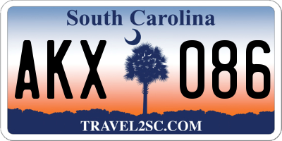 SC license plate AKX086