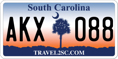 SC license plate AKX088