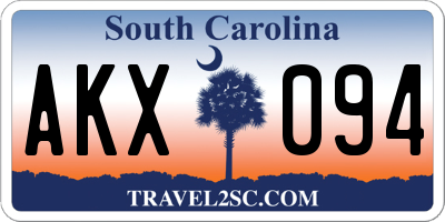 SC license plate AKX094