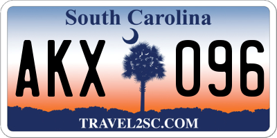 SC license plate AKX096
