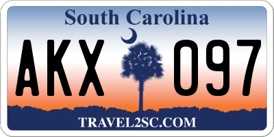 SC license plate AKX097