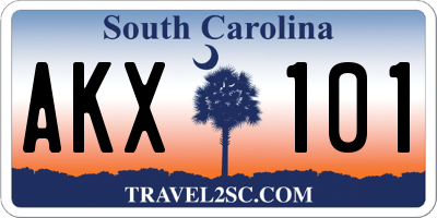 SC license plate AKX101