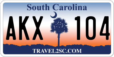SC license plate AKX104