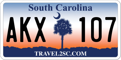 SC license plate AKX107