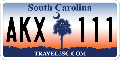 SC license plate AKX111