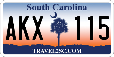 SC license plate AKX115