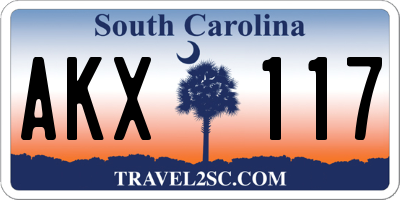 SC license plate AKX117