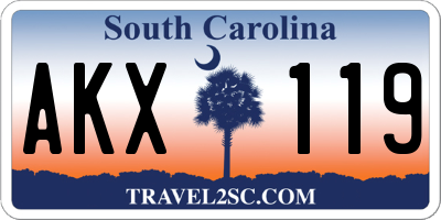 SC license plate AKX119