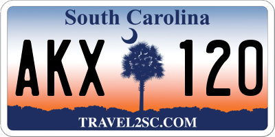 SC license plate AKX120