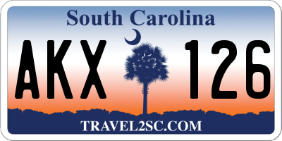 SC license plate AKX126
