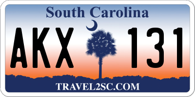 SC license plate AKX131