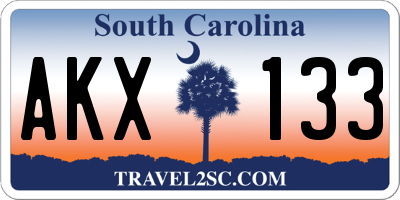 SC license plate AKX133