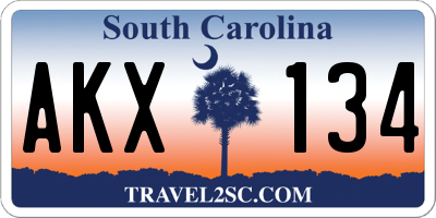 SC license plate AKX134