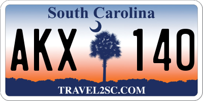 SC license plate AKX140